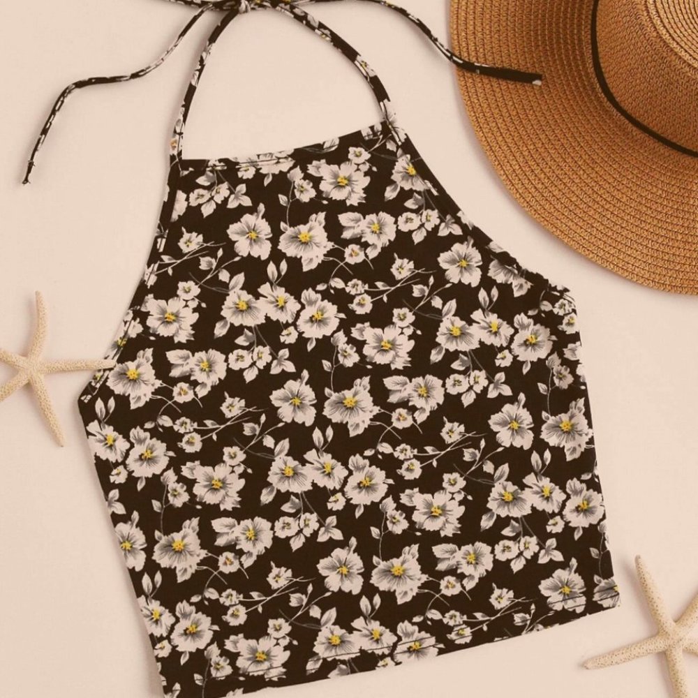 Blossom Floral Print Self-Tie Halter